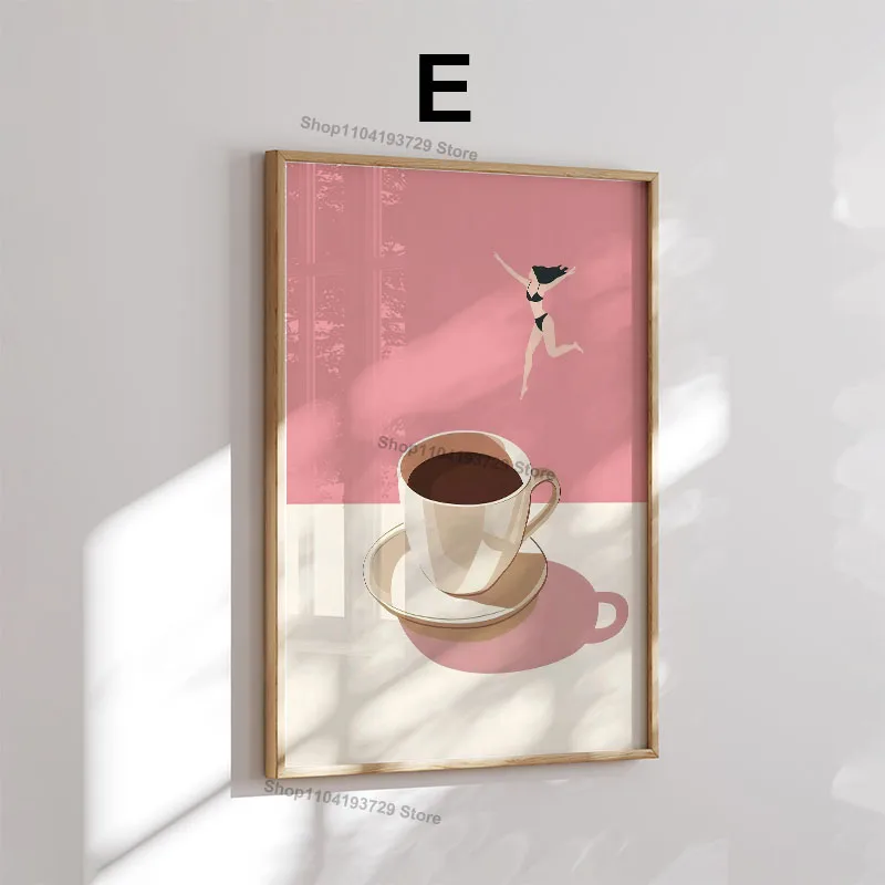Funny Coffee Cafe Club Diver Abstract Canvas Prints Poster Modern Minimalism Art Print Kitchen Wall Art Home Decor Posters Gifts