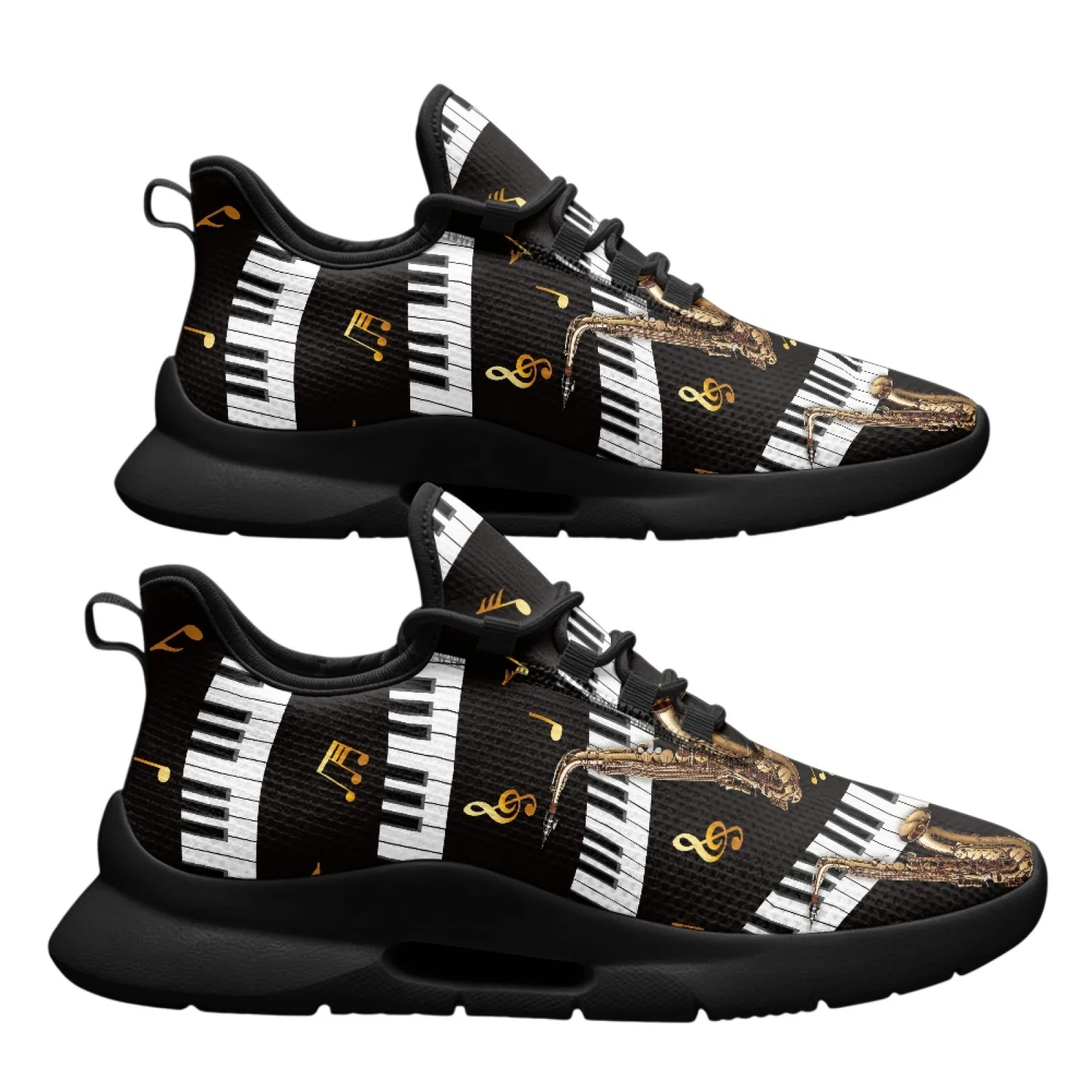 PENSTROLL Piano Musical Note Lightweight Classic Men's Fashion Sneakers Walking Shoe for Mens Autumn Office