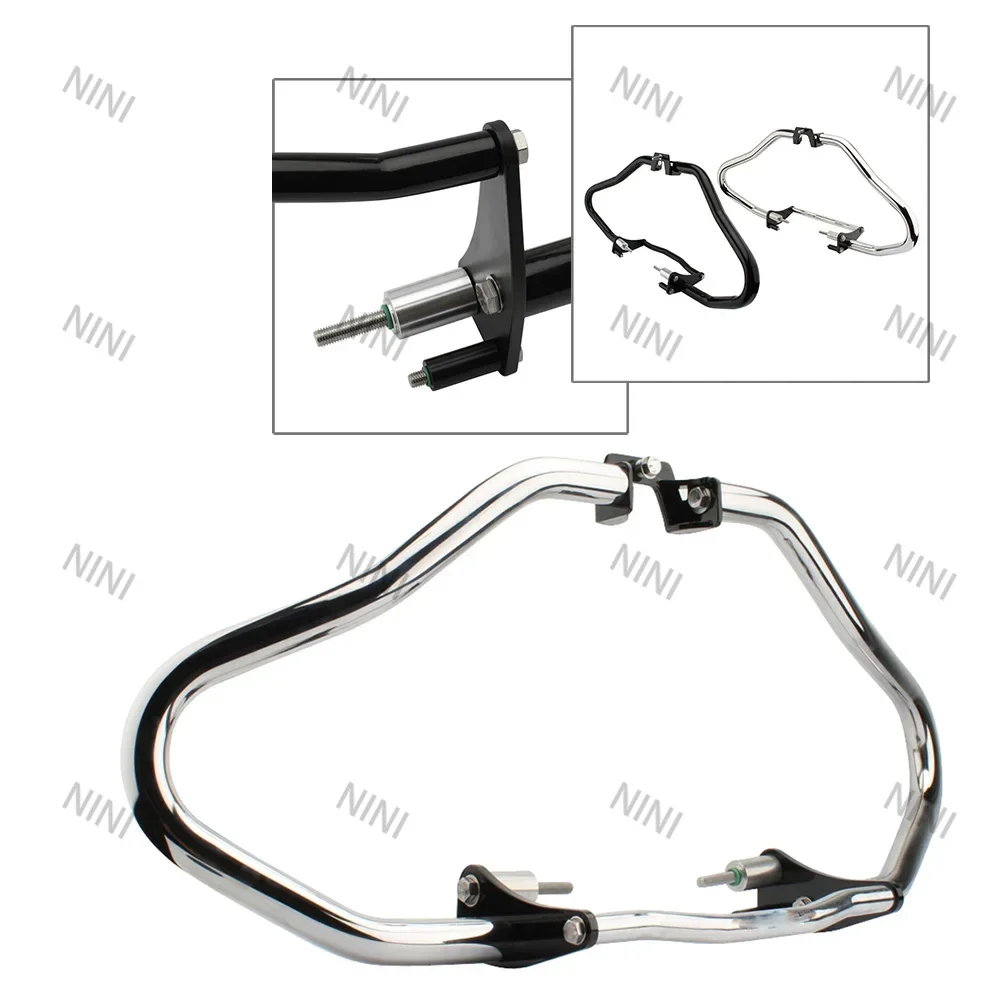 

Motorbike For BMW R18 2020 2021 Black/Chrome Engine Guard Front Bumper Crash Bar Stunt Frame Protector