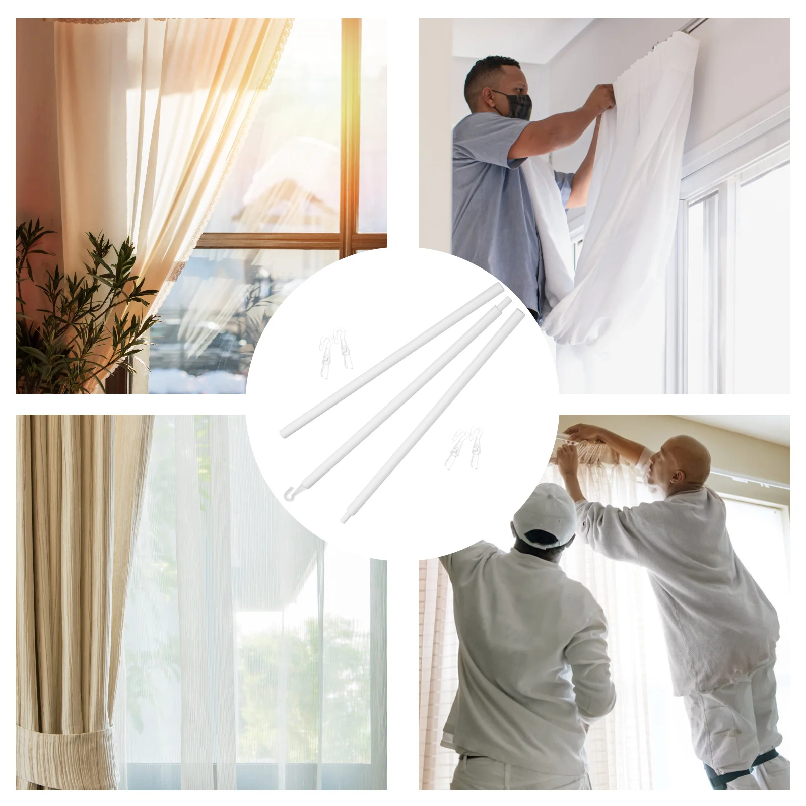 Blind Accessories Parts Venetian Rod Extra Long Curtain Rods Tilt Extender White Pp