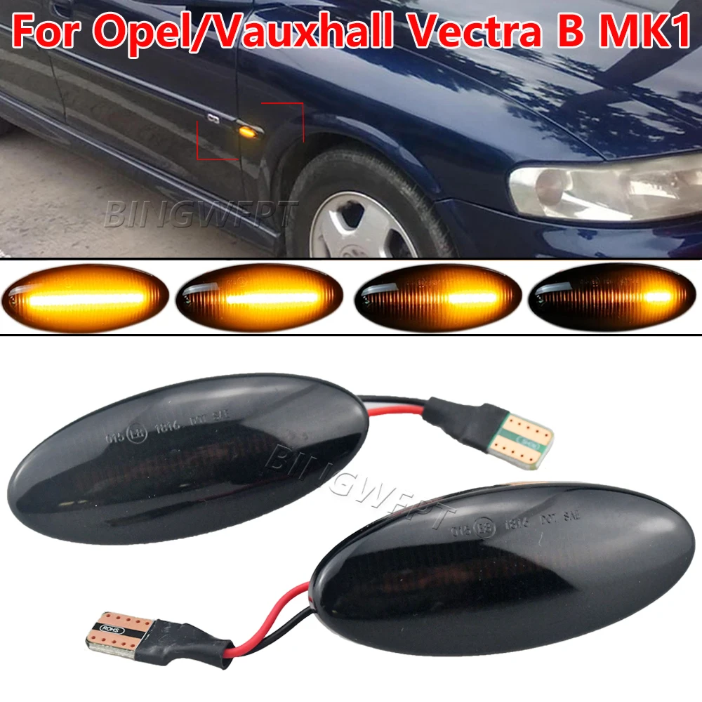 2Pcs Dynamic LED Side Marker Light Turn Signal Lamp For Opel/Vauxhall Vectra B MK1 1995 1996 1997 1998 1999 2000 2001 2002 2003