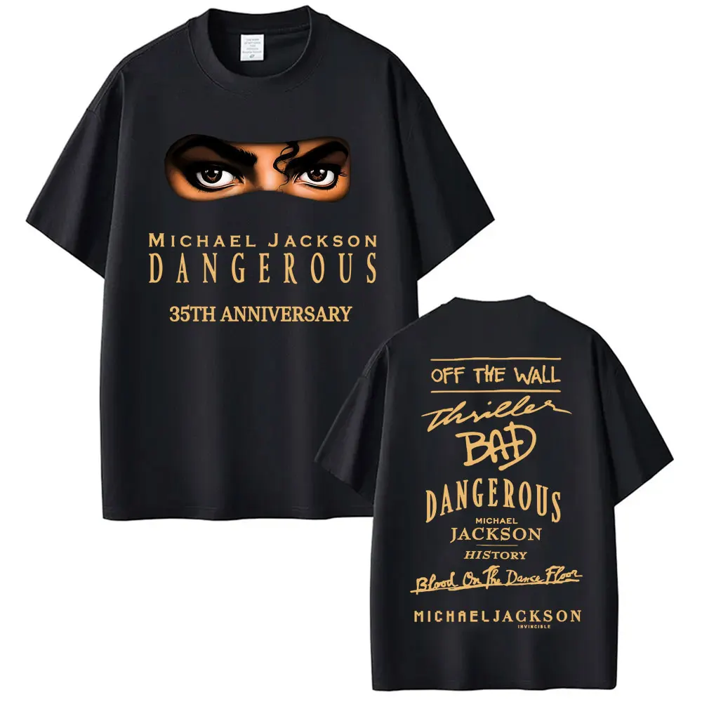 King of Pop Michael Jackson Bad Era Dangerous T-Shirt Herrenbekleidung Harajuku Gothic T-Shirt Lässiges Lockeres O-Neck T-Shirt Streetwear – Detail 2