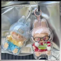 Labubu Transparent Protective Cover Stuffed Toys Cover Cute Elf Plushie Display Bag Mini Portable Storage Box