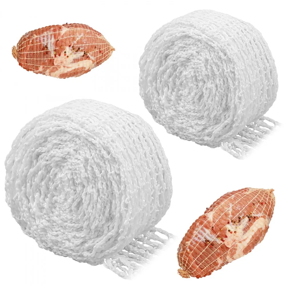 Roll Roast Net, 2 Rolls Meat Net for Smoking and Grilling, 5 m and 3 m, Elastic Roasting Net for Ham, Sausages and Meat