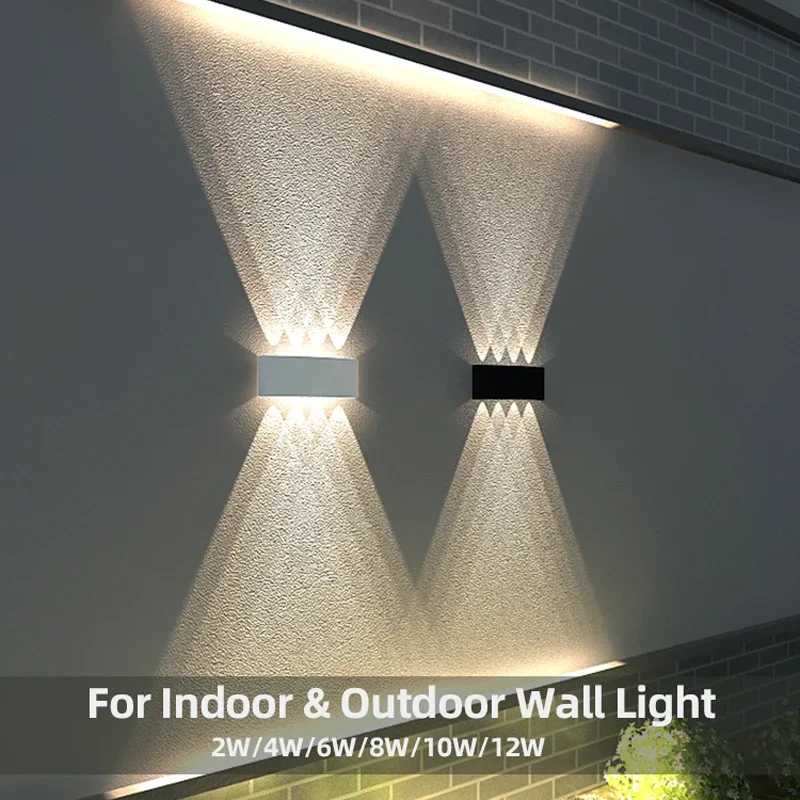 

Aluminum LED Wall Lamp Waterproof IP65 Outdoor Garden Lights 8W 12W Interior Wall Light for Bedroom Living Room Stairs Lighting