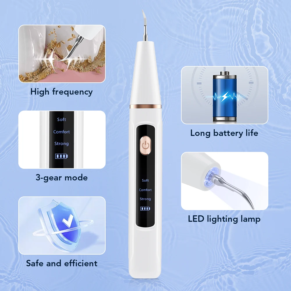 Limpiador de Sarro Dental Ultrasónico Eléctrico, Herramienta de Cuidado Bucal para Blanquear los Dientes, Eliminar Manchas y Placa