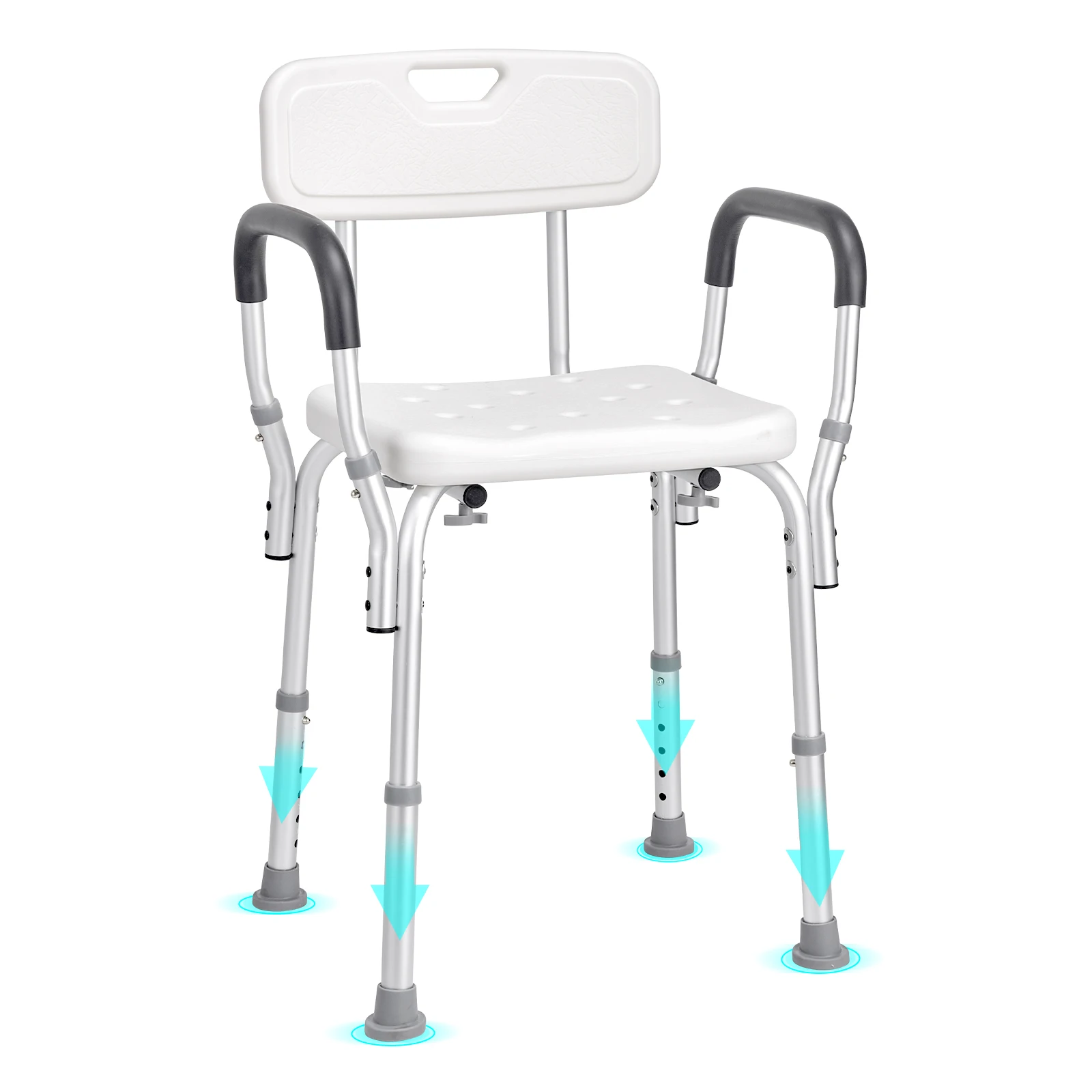 VEVOR Shower Chair with Back Adjustable Height Shower tool for Inside Shower Non-slip Bath Chair for Elderly Disabled Handicap