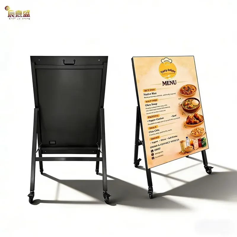 High Quality Digital Poster Foldable LED Water Sign Display Screen Portable Movable Floor Standing for Advertising
