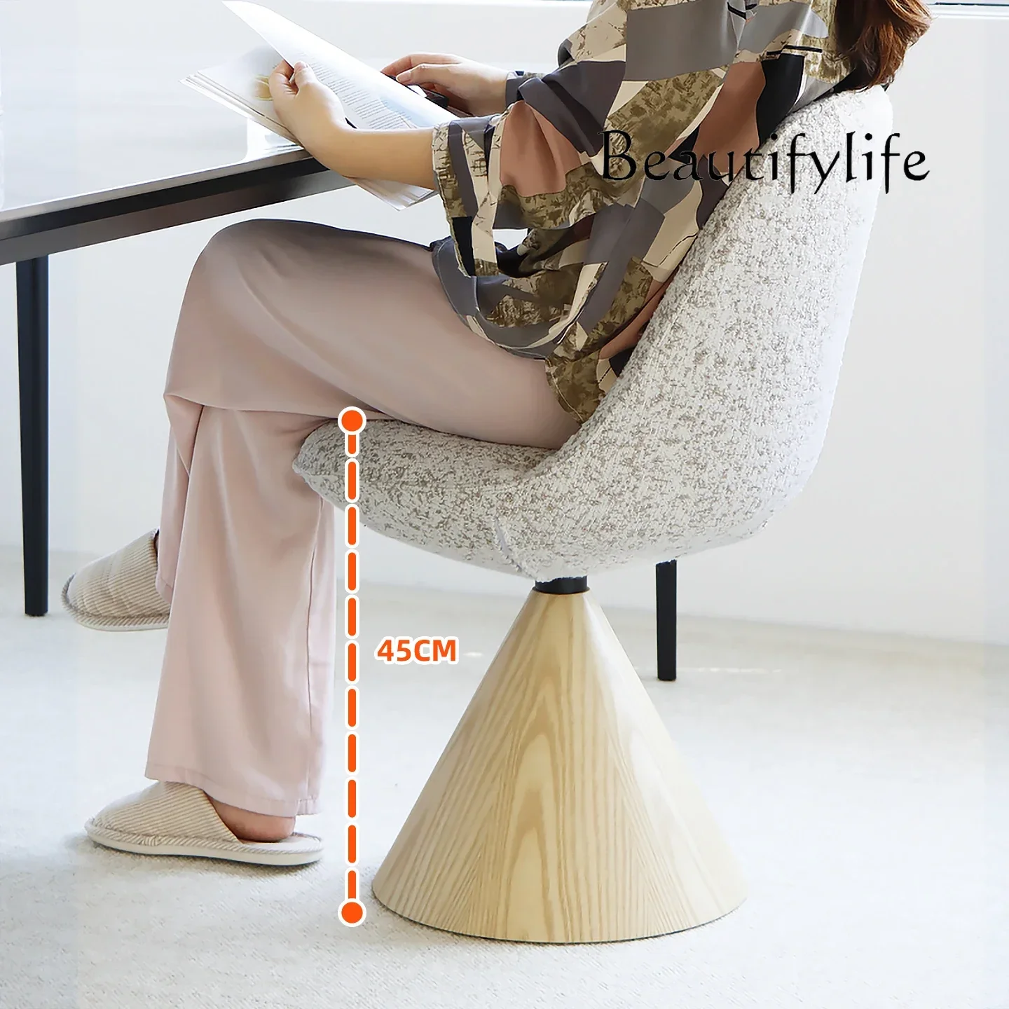 مقعد مكياج دوار بتصميم إيطالي بسيط من TT لغرفة النوم في العصور الوسطى، مقعد فرنسي عصري ومتقدم #3