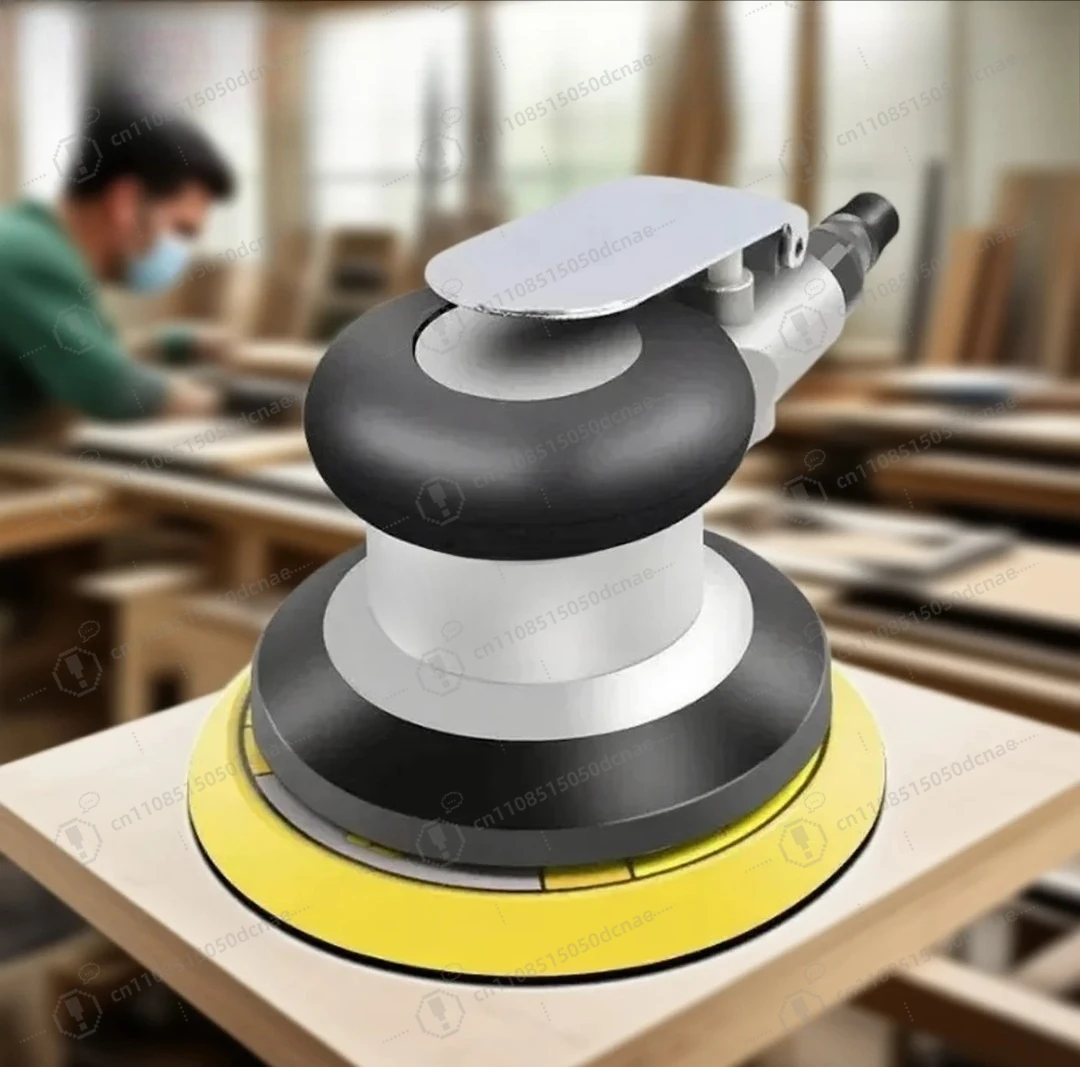 5 Inch 6 Hole Pneumatic Dry Sander Round Air Grinder Sanding Tool for Auto Body Wood Polishing