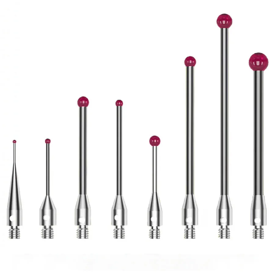 CNC machine tool three coordinate ruby measuring needle M2 thread tungsten steel rod probe probe non-standard customization