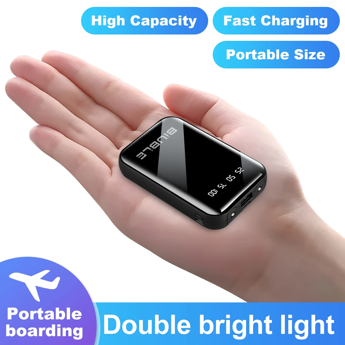 Power Bank Fast Charger Battery Pack 15000mAh MINI USB LED Portable Charging Power bank for Phone