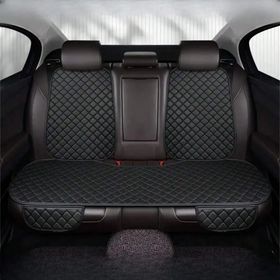 Luxurious Nappa PU Leather Rear Seat Car Cushion With Star Embroidery - Soft, Comfortable, And Supportive Design With Non-Slip U