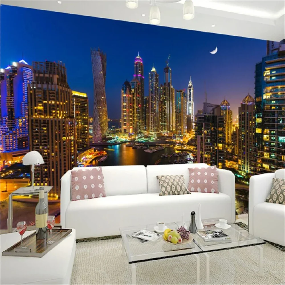 Custom Wallpaper 3D Photo Mural Creative City Night View Large Wall Painting Living Room sofa Background Wallpapers Home Decor