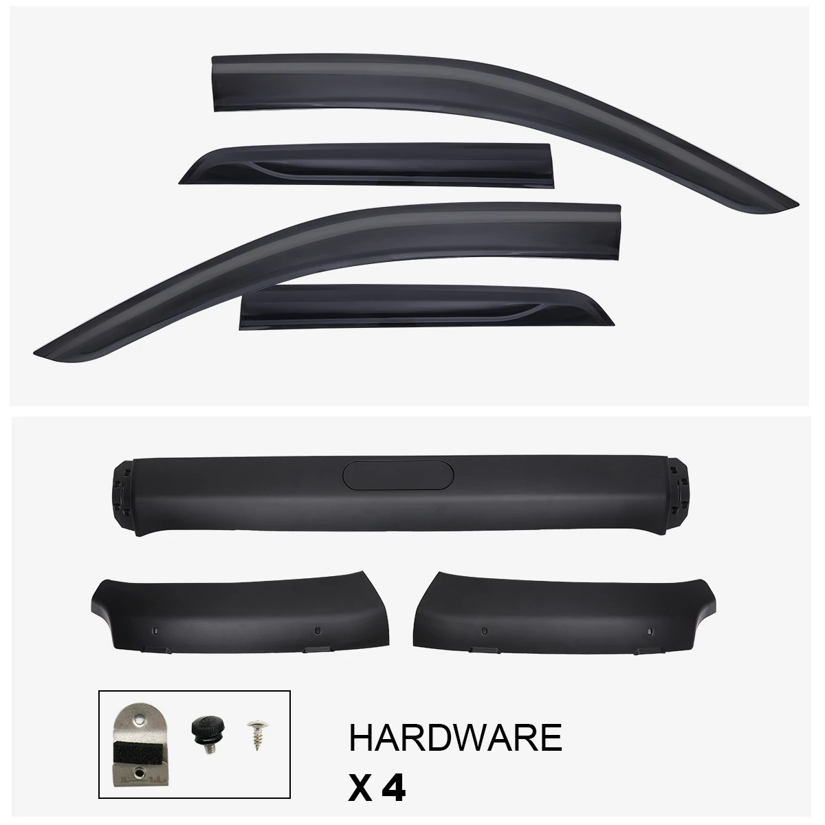 Window Deflector Window Visor Weather Shield Bonnet Guard Protector Set For Ford Everest 2015 2016 2017 2018 2019 2020 2021 2022