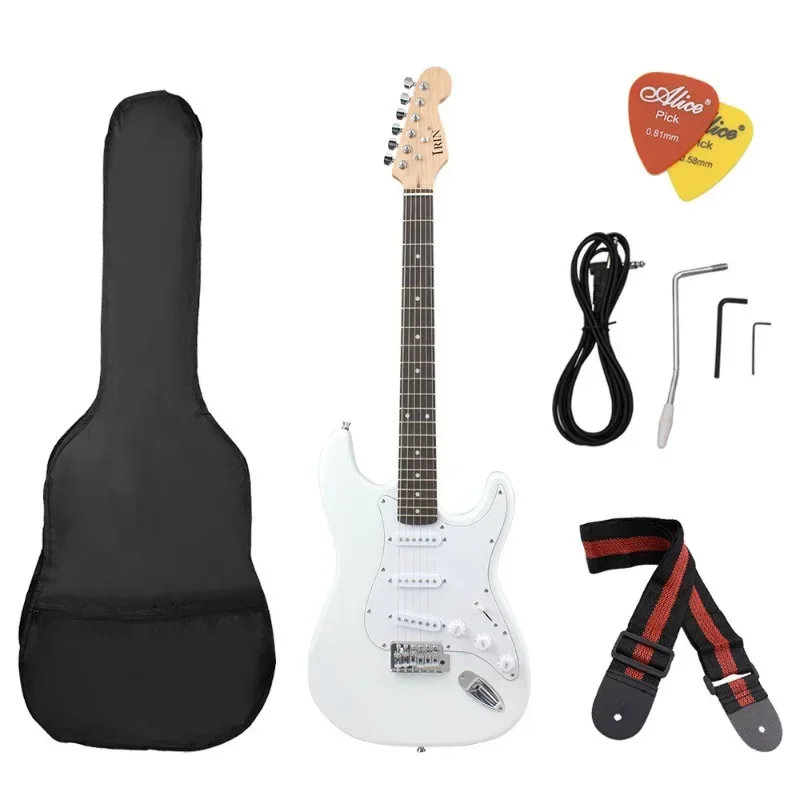 Fingerboard White Electric Guitar - High-Quality Instrument with Smooth Playability and Rich Tones-Beginners and Professionals