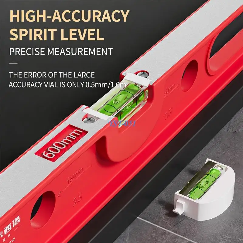 

E15A Spirits Level with Scale, 2 Different Bubble 90°/180 Horizontals Ruler Angles Finding 3 Size
