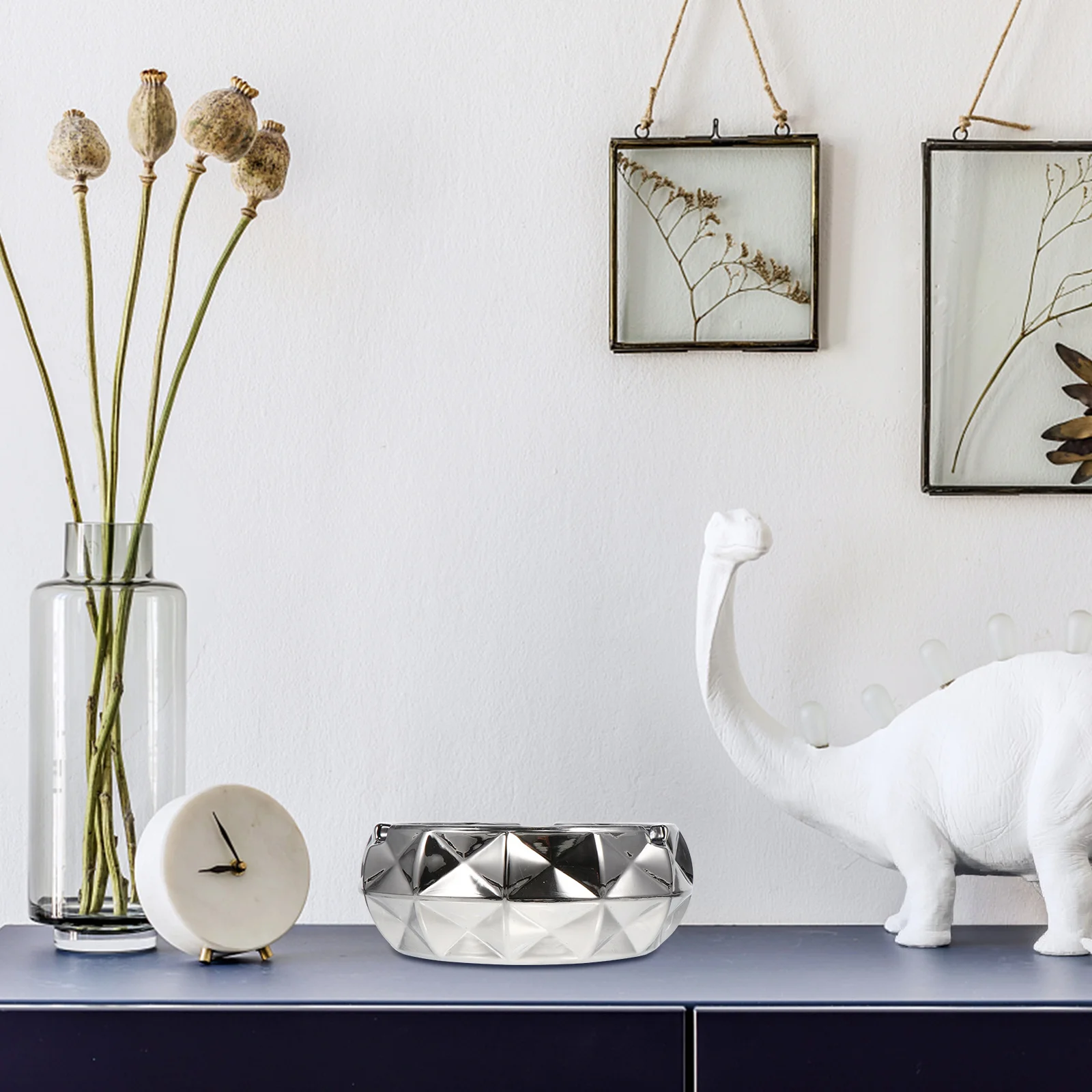 

Tabletop Clear Ashtray Creative Cigarette Butt Container Portable Astray Useful Glass