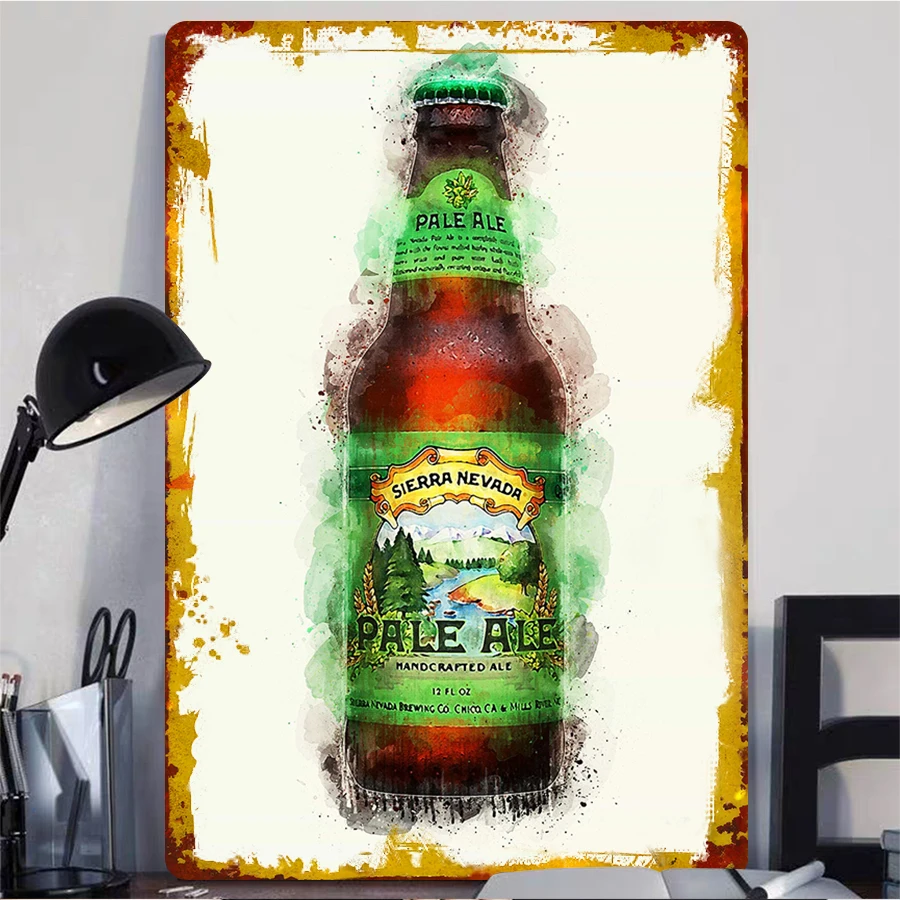 سييرا نيفادا شاحب البلي المائية نمط المعادن جدار الفن خمر الحرفية البيرة ديكور للمنزل بار حانة رجل الكهف المطبخ #2