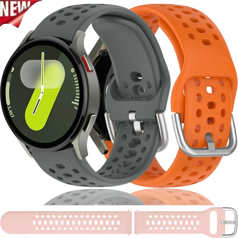 Weiches Silikonarmband für Samsung Galaxy Watch 7 6 5 4 FE 44mm 40mm Sport Atmungsaktives Armband Watch 6-4 Classic 5 Pro 45mm Correa