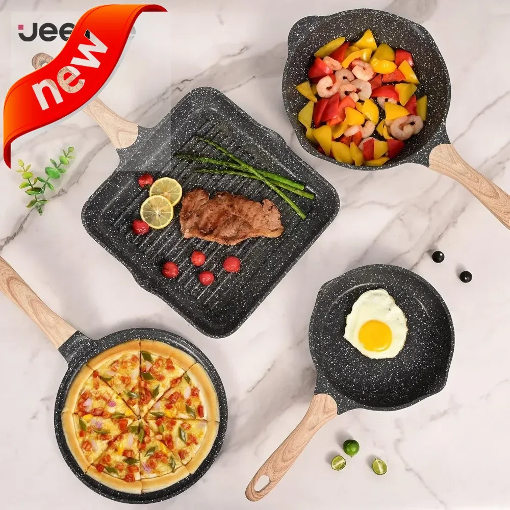 

Новый стиль, набор кастрюль и сковородок с антипригарным покрытием, 23 шт., наборы полезной кухонной посуды, индукционный набор для приготовления пищи со сковородой из серого гранита