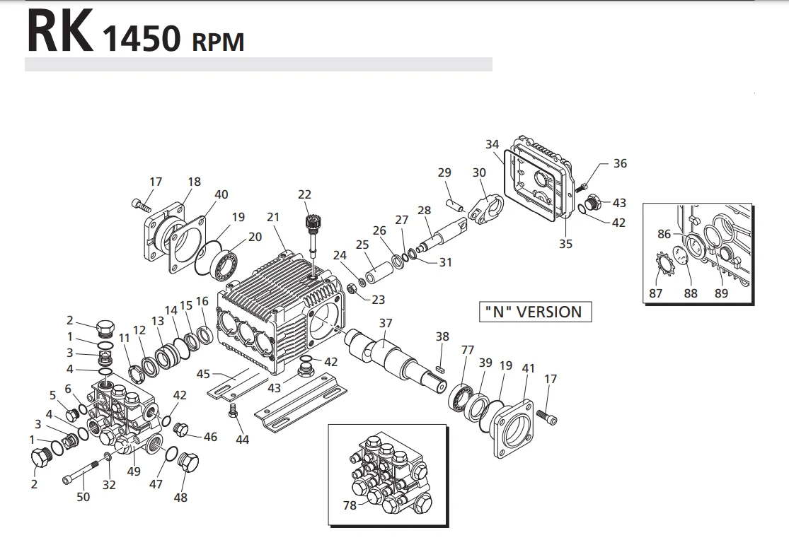 POMPA ALTA PRESSIONE 15L/275 BAR 1450 RPM AR-PUMP RK 15.28 HN