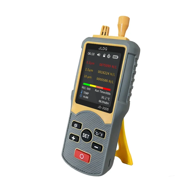 Handheld Particle Counter 0.3‑10μm Dust Particle Detector PM2.5 PM10 Tester  for Cleanroom Workshop Air Quality Testing