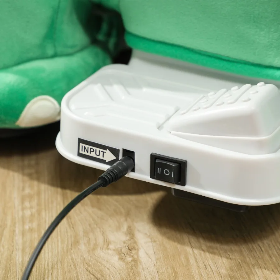 Qaba 6V Ride on Horse Battery Powered Ride on Toy Triceratops Shaped Electric Animal Car with Music Forward PU Wheels for Girls