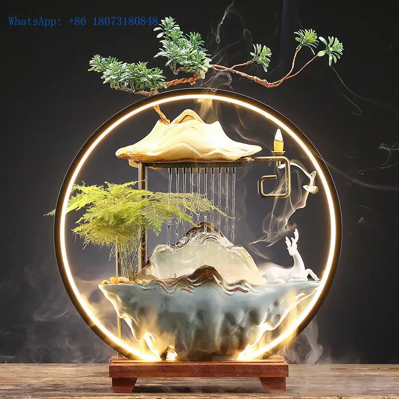 Chinese Style Home Water Ornaments Home Decor Office Decoration Fengshui for Desk Tabletop Fountains Home Decor water feature