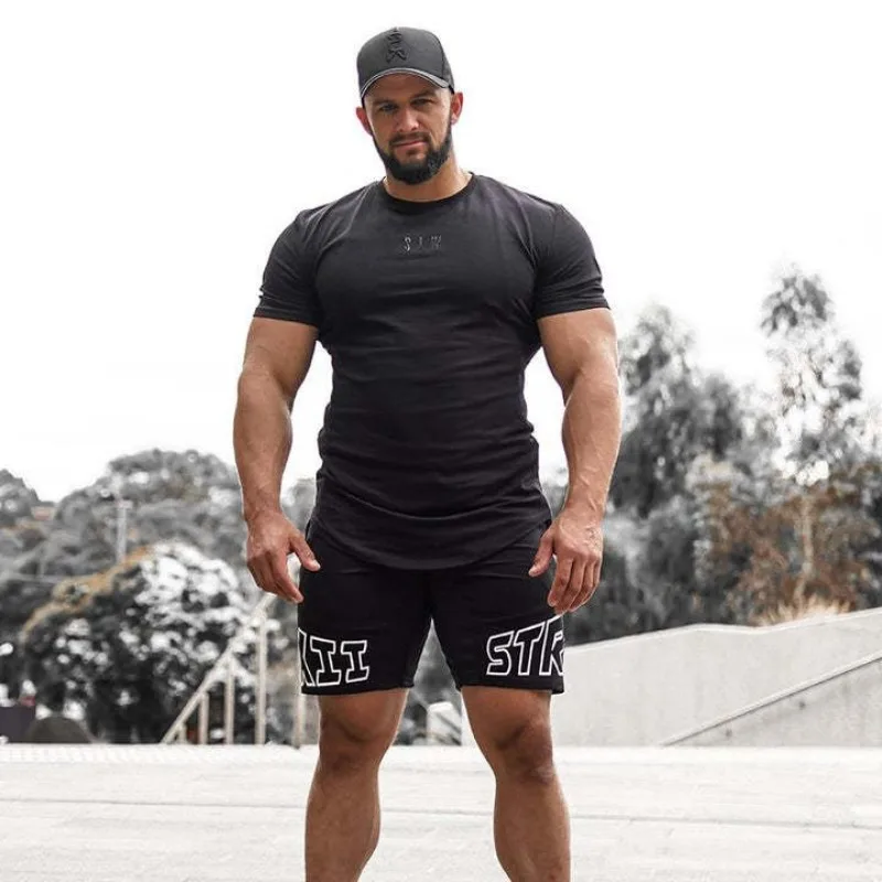 

T-Shirt Summer Leisure Gym Exercise Running Basketball Cotton Stretch Short Sleeve T-Shirt