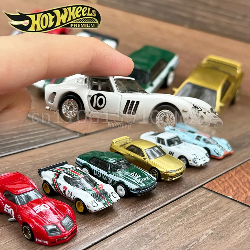 Hot Wheels 1:64 Premium Culture Vintage Racing Jaguar XJS Porsche Corvette Ferrari 250 Lancia Nissan Autos de Aleación Fundida a Presión