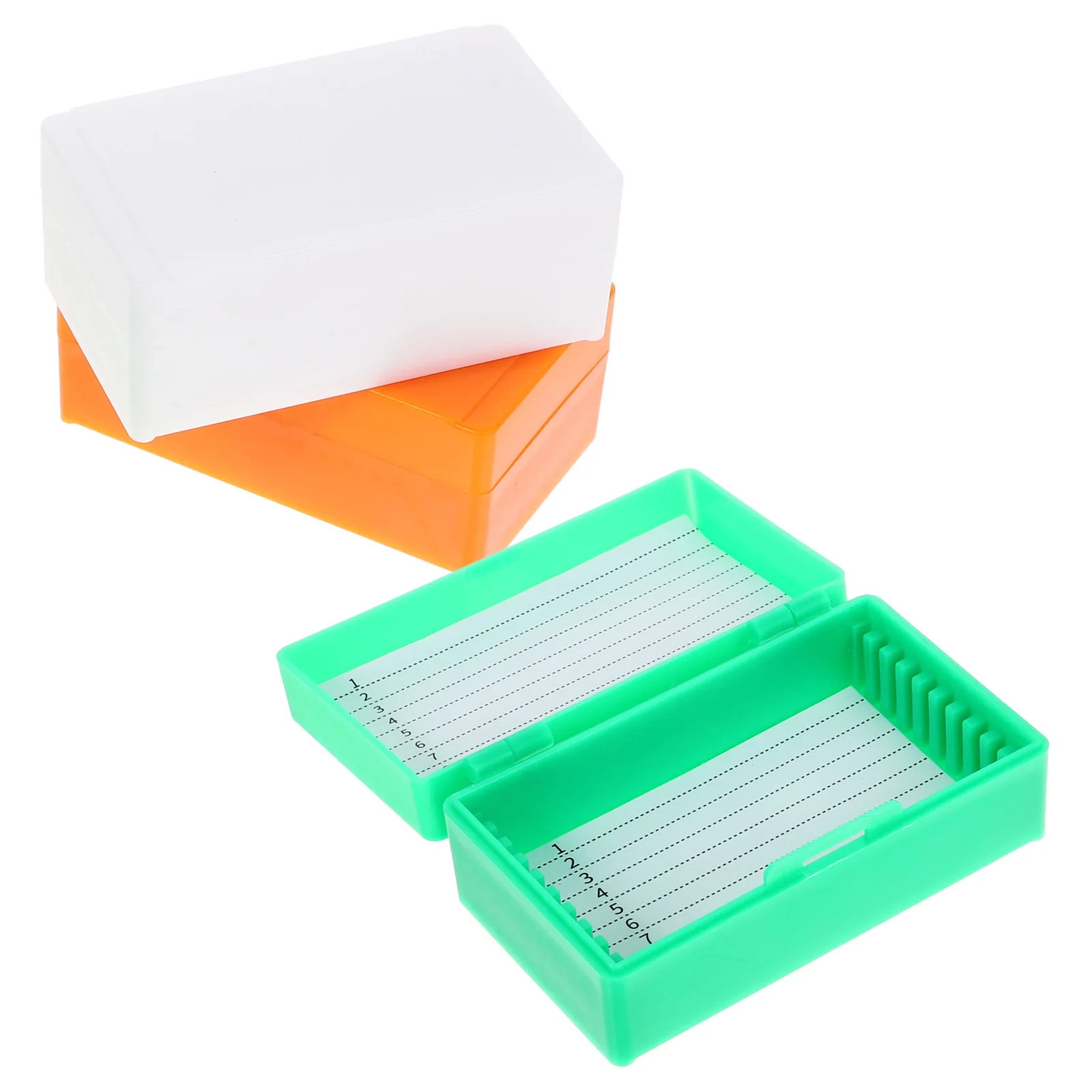 

3pcs Microscope Slide Storage Box Plastic Holder Laboratory School Research Portable Organizer Reusable Slide Case Modular