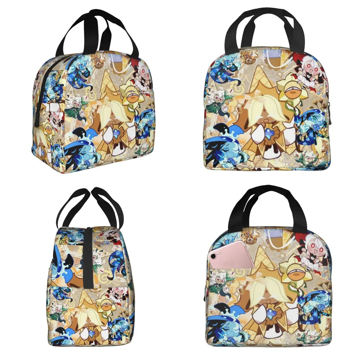 Cookie Run Kingdom Insulated Lunch Bag for Kids School Cooler Thermal Food Box Tote Portable Lunch Boxes Container