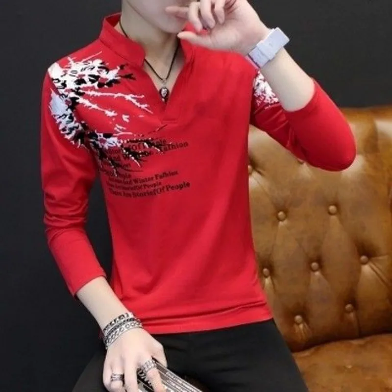 Spring and Autumn Unicolor T Shirt for Men Emo Full Sleeve Man Pullovers New Original Y2k Clothes Aesthetic Social Sweatshirts - view 4