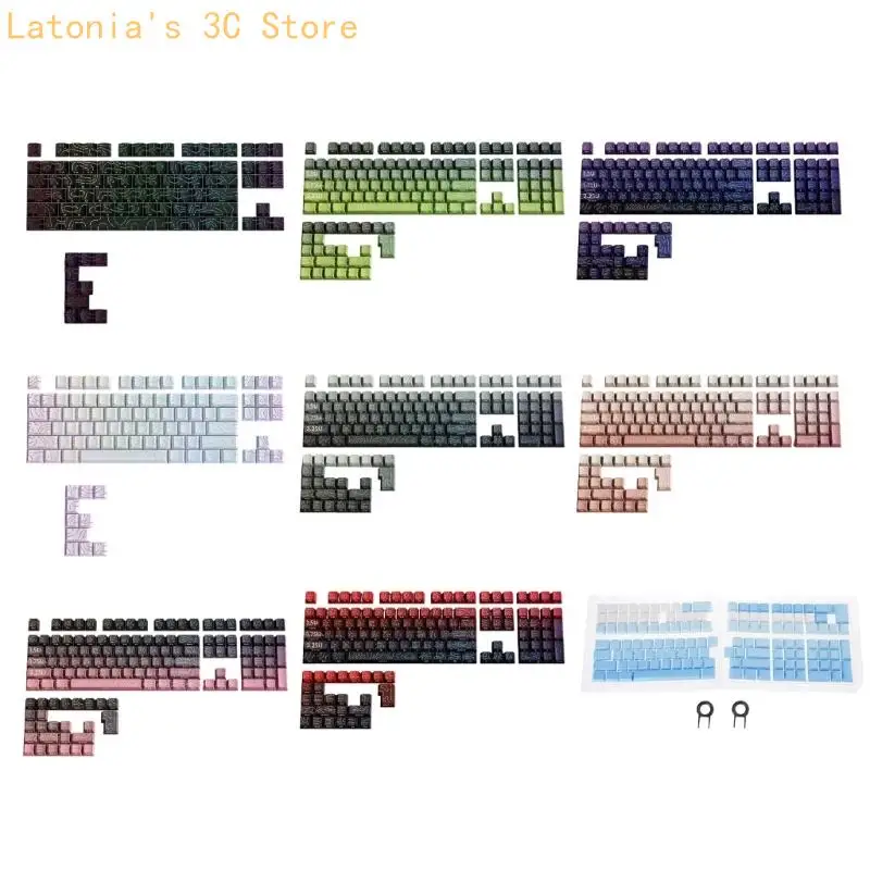 97-Tasten, seitlich bedruckte Tastenkappen, professionelle PBT-Konturlinien, OEM-Höhen-Upgrades für mechanische PC-Tastaturen – Detail 3