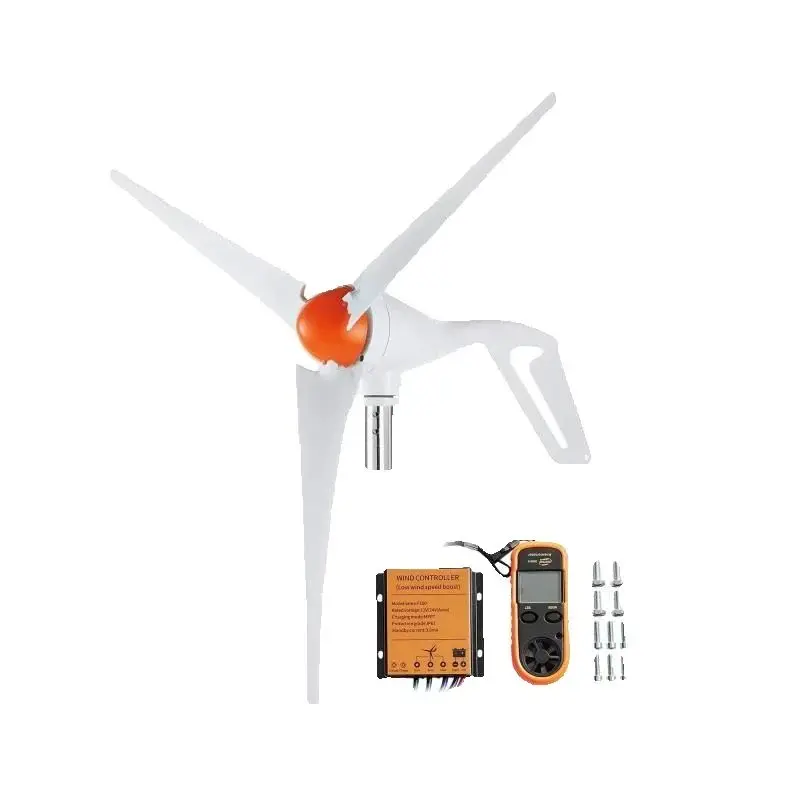 SucceBuy 500W Wind Turbine Generator w/ Anemometer 12V Wind Turbine Kit 3-Blade Wind Power Generator MPPT Controller for Homeuse