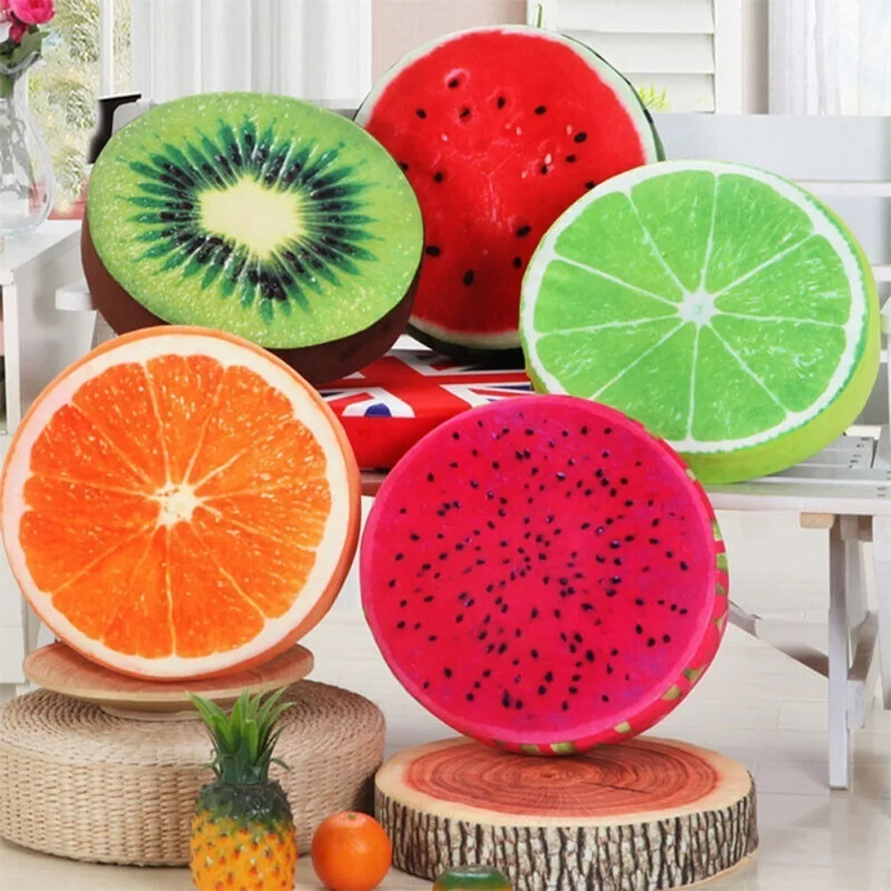 Comfortable Seat Pads Round Chair Cushions Funny Fruit Garden Dining Outdoor