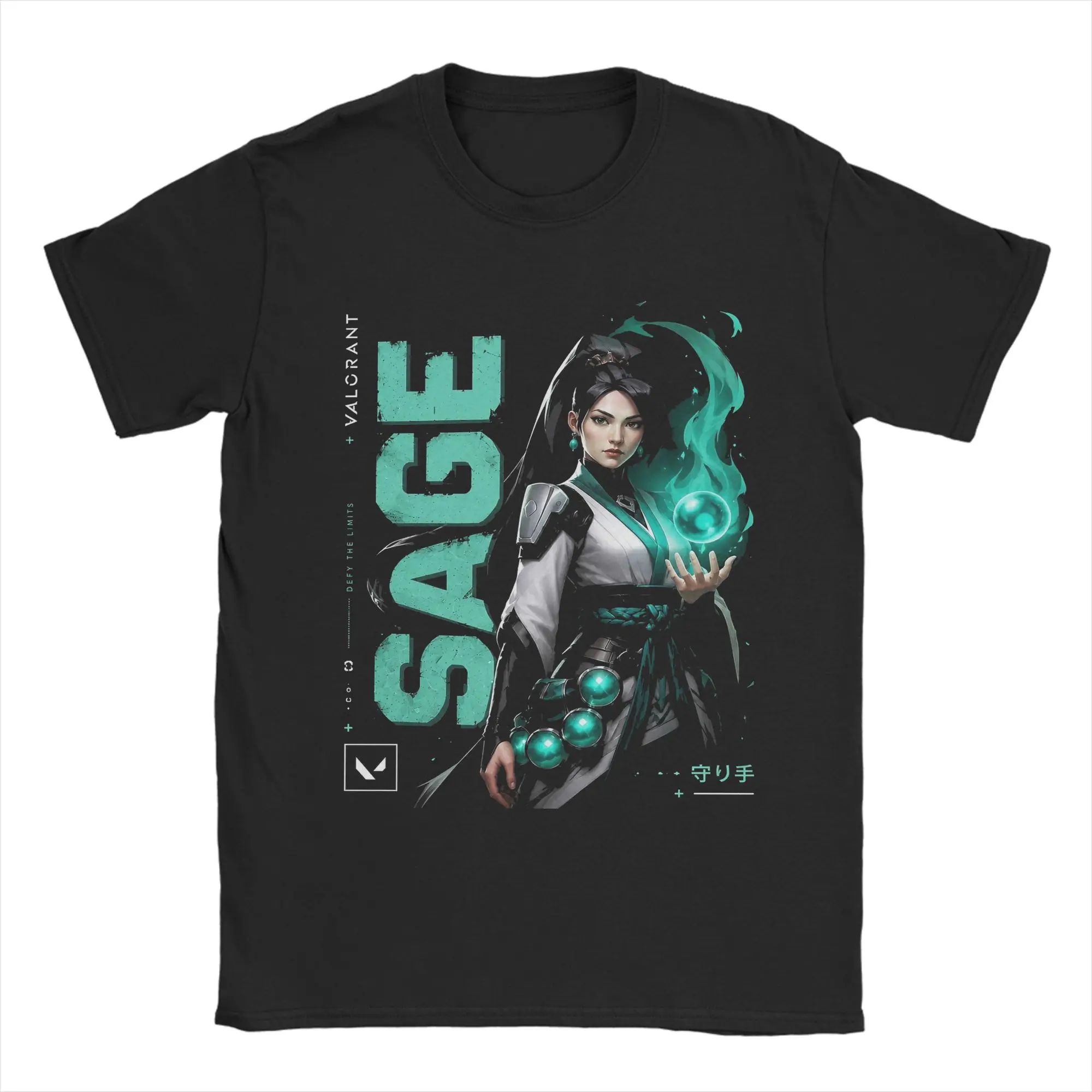 Fun Sage Valorant Anime Gaming T-Shirts for Men Round Neck Cotton T Shirts  Short Sleeve Tees Graphic Clothing