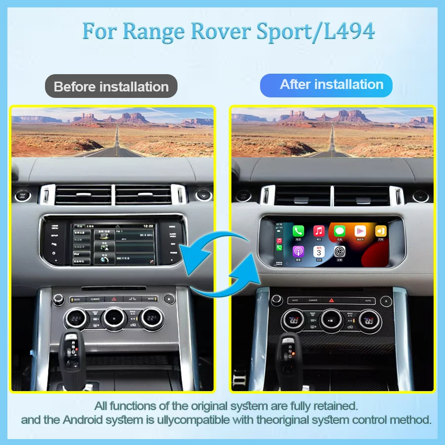 راديو وسائط متعددة للسيارة مقاس 10.25 بوصة يعمل بنظام أندرويد 13 لسيارة لاند روفر سبورت L494 نظام تحديد المواقع اللاسلكي Carplay Bosch Harman لوحة تيار متردد #2