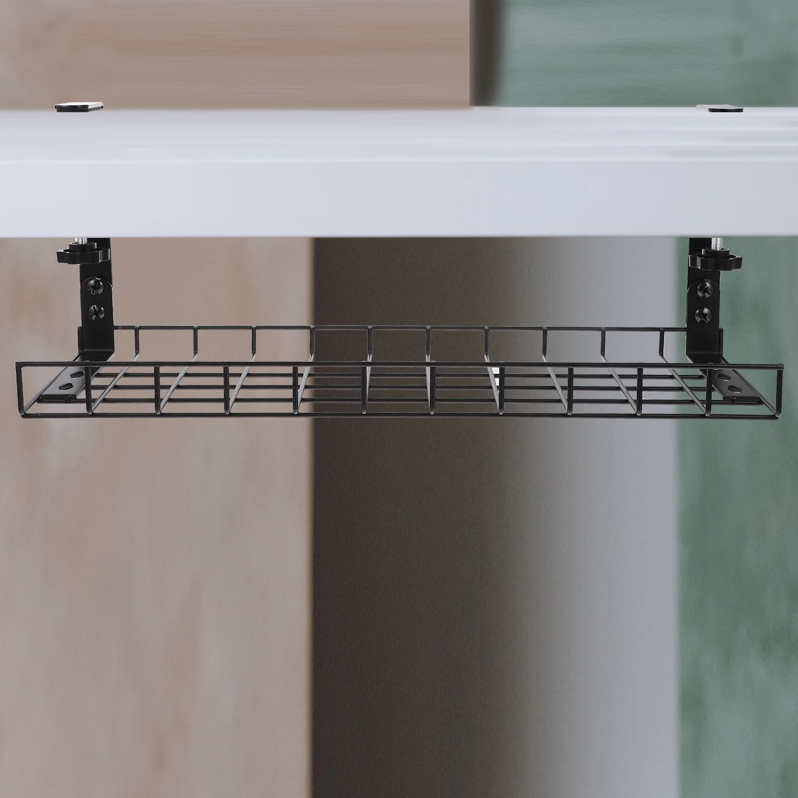 

Desk Cable Management Under Desk Tray Organizer Rack Compact Design Hold Most Protectors Power Strips Simple Practical