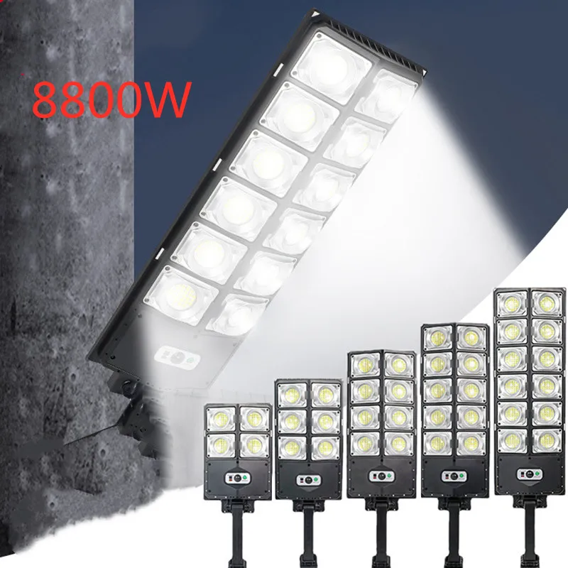 

500㎡ 8800W Large Solar Street Light Outdoor Solar Wall Lamp Bright Sunlight PIR Motion Sensor Garden Lighting Remote Control