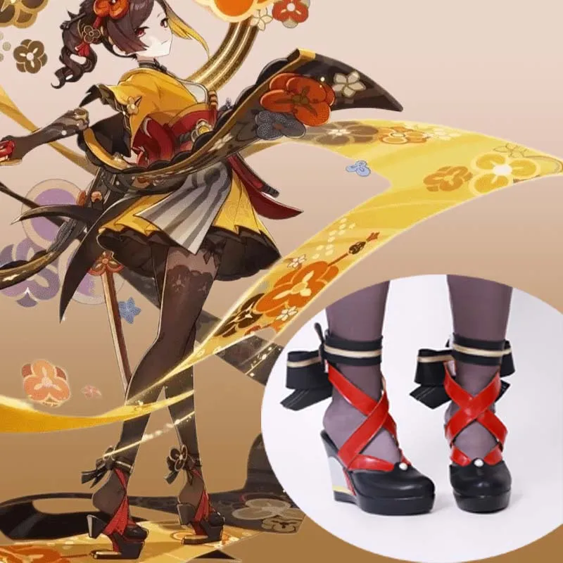 Chiori Cosplay Costumes Jeu Genshin Chaussures, Fontaine Couturière, Anime Py Play, Carnaval Party Strap Sandals