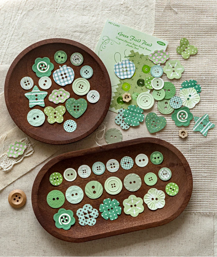 JIANQI 50 Stück Button-Sammler, Kraftpapiermaterial, dekorative Aufkleber, Tagebuch-Album, Scrapbooking-Material, Junk-Journal-Zubehör – Detail 10