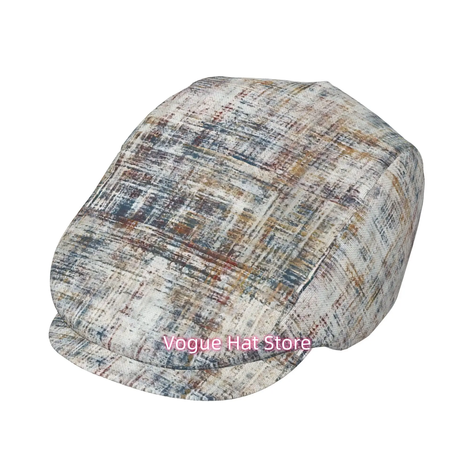 1pc Colorful abstract brushstroke art All-over printed beret,  newsboy cap, unisex, a must-have fashion accessory for outdoor le