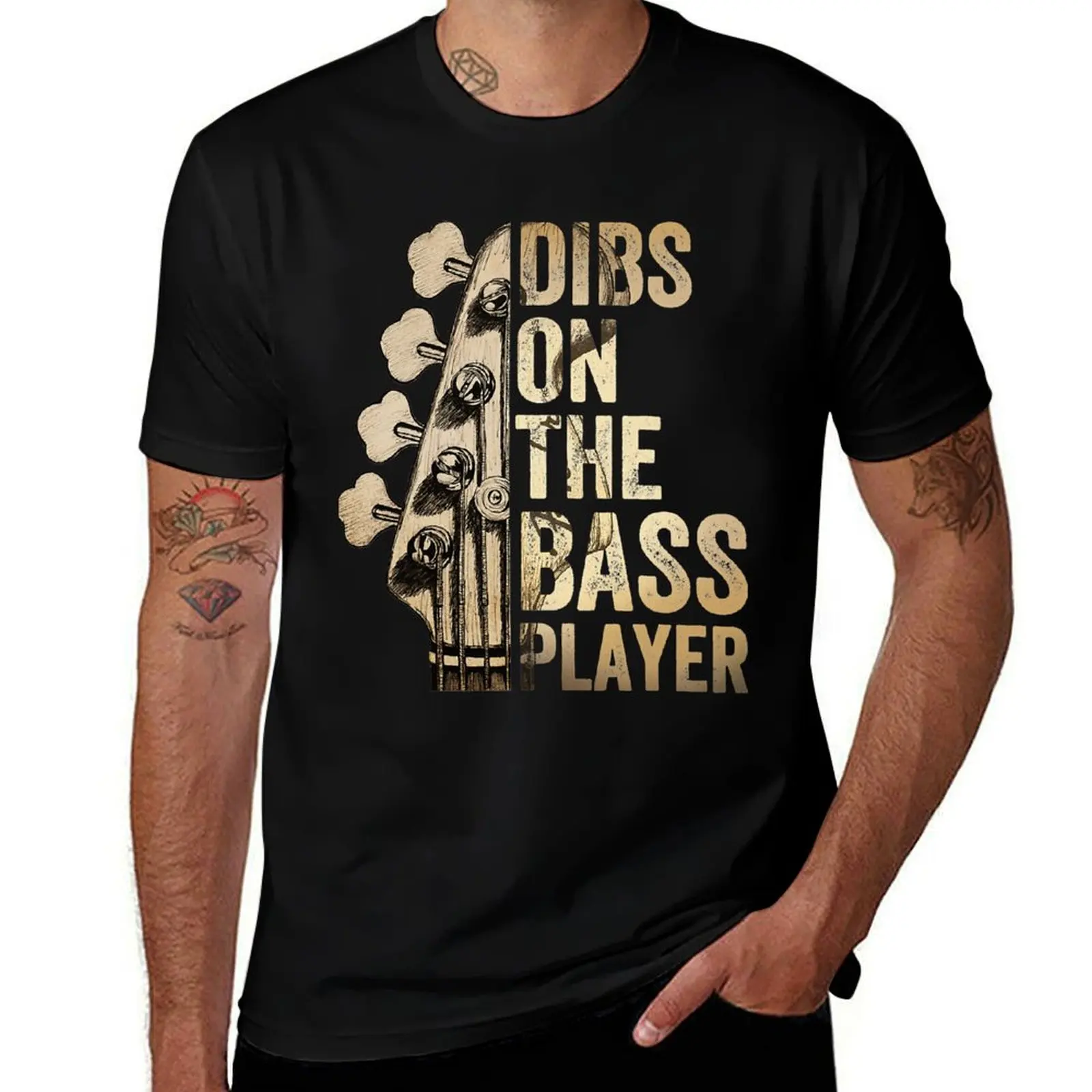 Camiseta Dibs On The Bass Player para músico de guitarra, camisetas gráficas para hombre, camisetas de algodón para hombre, camiseta de algodón