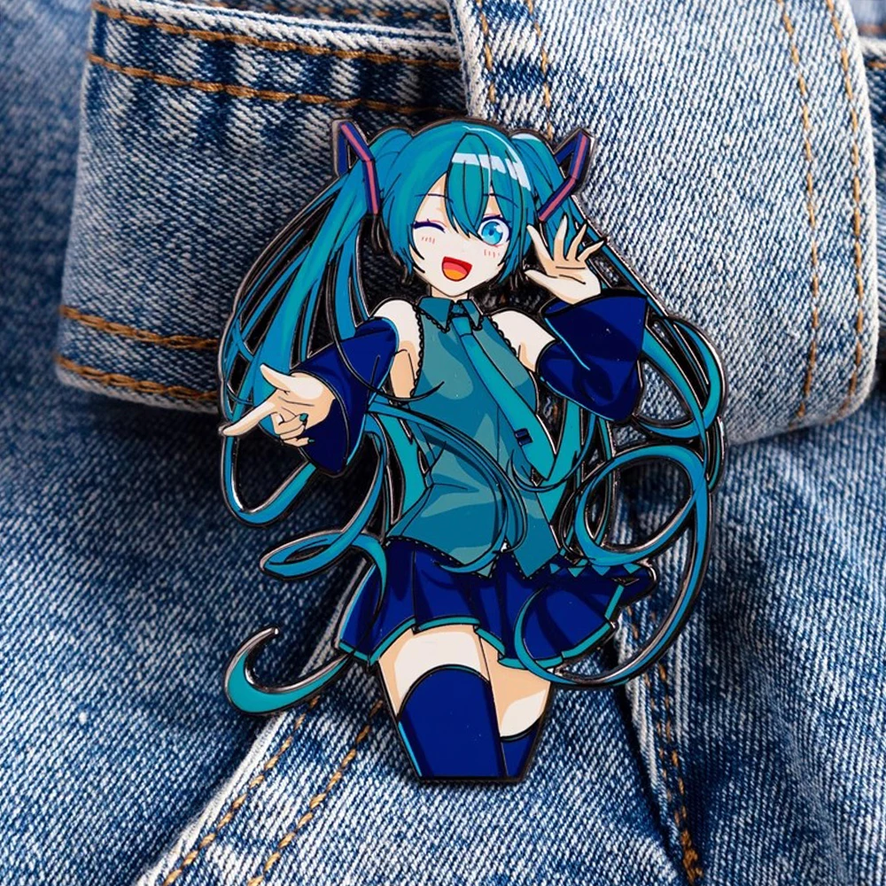 

Anime Kawaii Miku Brooch Excellent Colorful Enamel Virtual Singer Pin Backpack Bag Lapel Badge Lovely Cartoon Jewelry for Girls