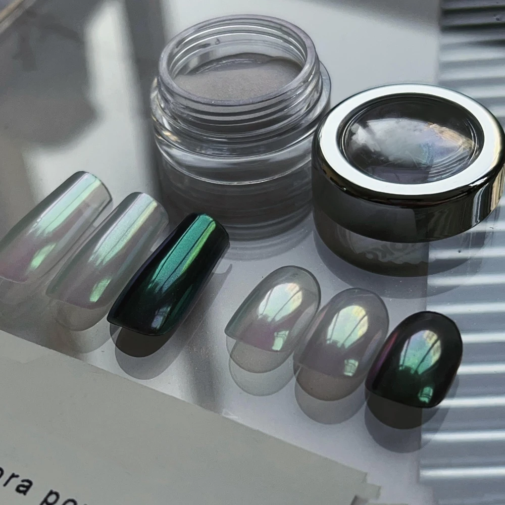 0.2g /Jar 오로라 9D 고양이 눈 네일 파우더 홀로그램 무지개 빛깔의 매직 미러 글리터 파인 크롬 안료 DIY 네일 러빙 파우더