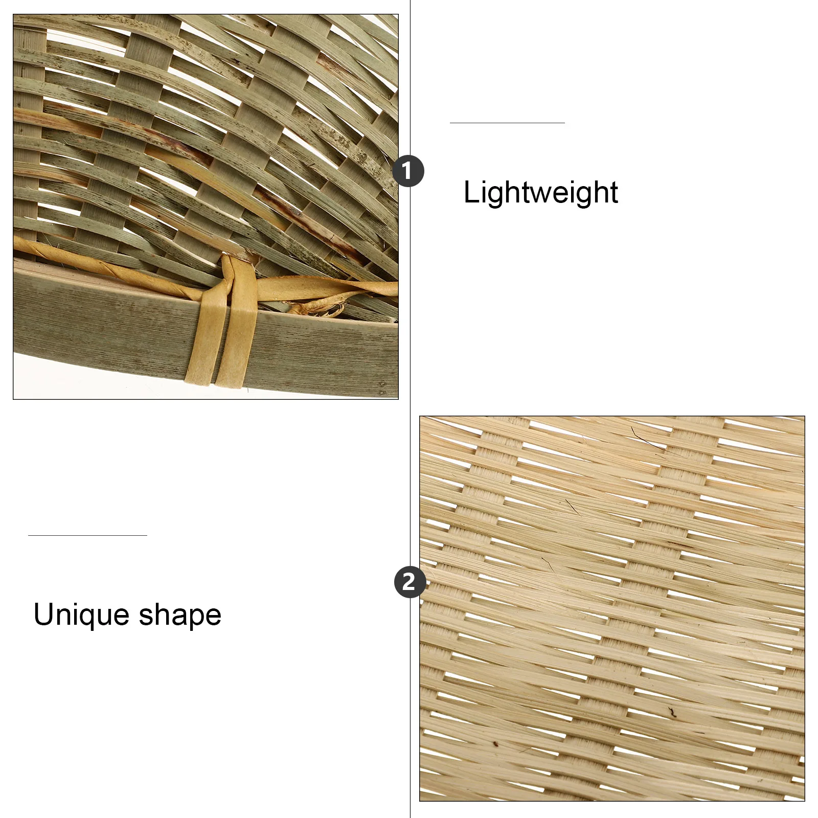 

1 pc Bamboo Woven Basket Round Rice Cleaning Storage Dustpan Food Tray Kitchen Organizer Bamboo Sieve Filter Tool