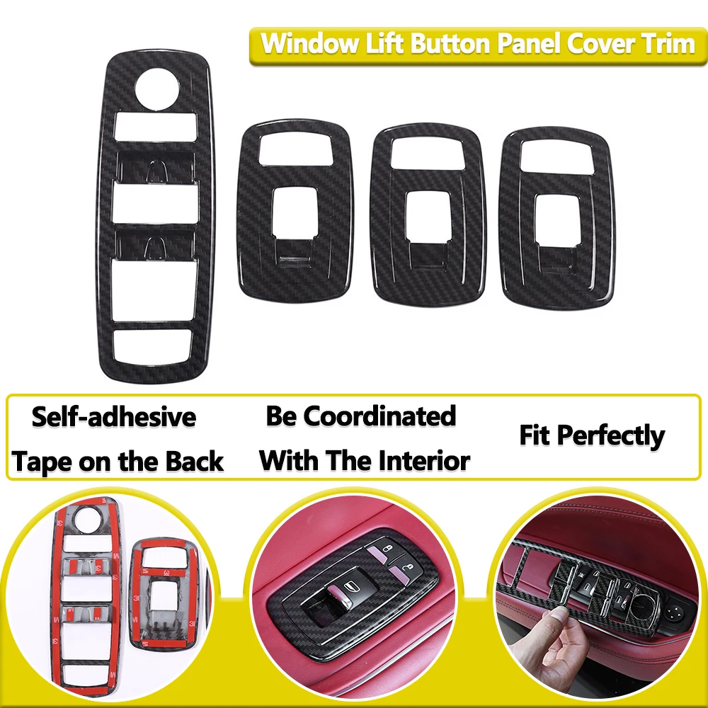 Window Lift Button Panel Cover Trim for Maserati Levante 2016-2023 Ghibli 2014-2023 Window Switch Panel Decoration Car Accessory