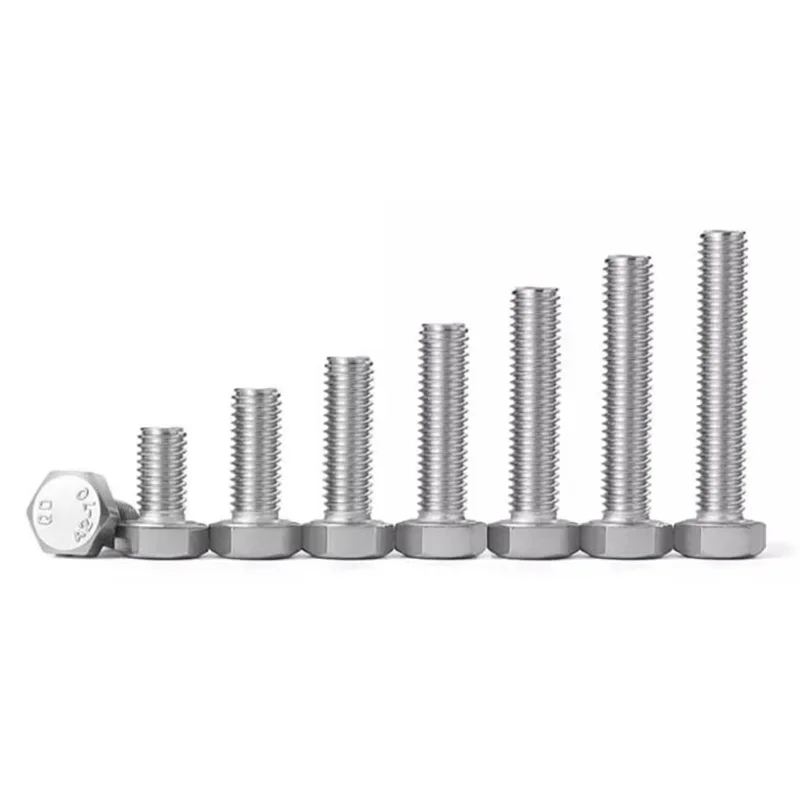 M7 M9 1mm 1,25mm 1,5mm paso de rosca fina 10-100mm de largo 304 acero inoxidable DIN933 tornillo de cabeza hexagonal exterior externo Bo